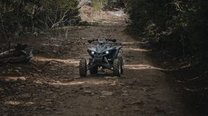 Preview wallpaper atv, wheels, extreme, road, forest