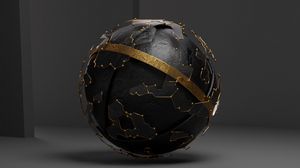 Preview wallpaper ball, metal, relief, 3d