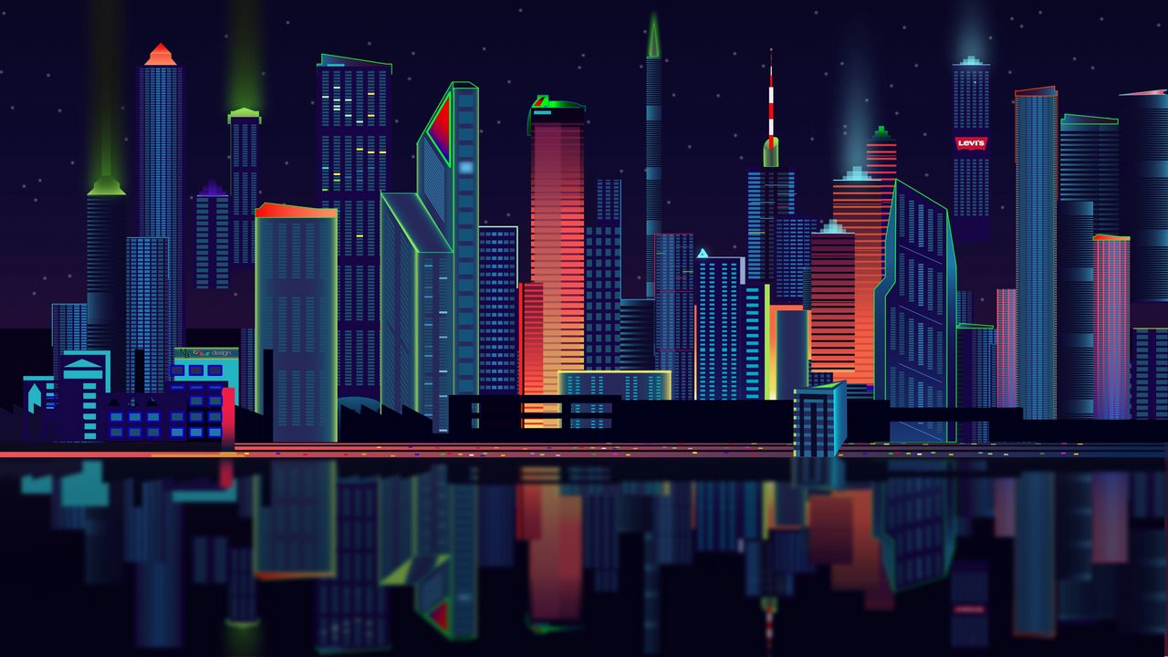 Wallpaper city, vector, panorama
