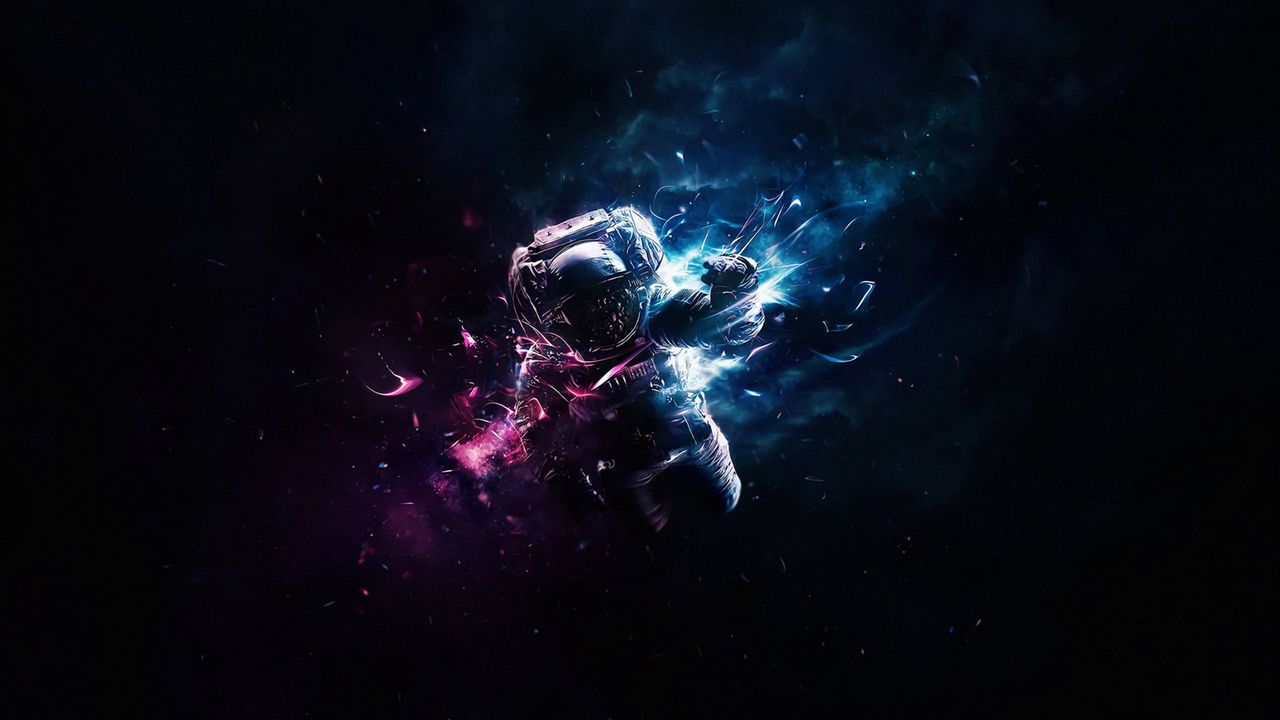 Wallpaper cosmonaut, astronaut, art, space, flight, gravity