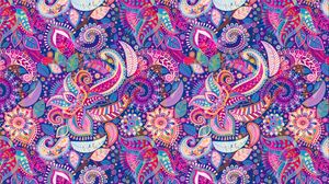 Preview wallpaper flowers, ornament, pattern, multicolored, art