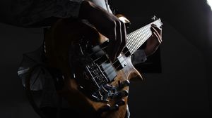 Preview wallpaper guitar, guitarist, musical instrument, strings, bass guitar, dark