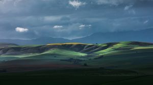 Preview wallpaper horizon, field, hills, sky, clouds