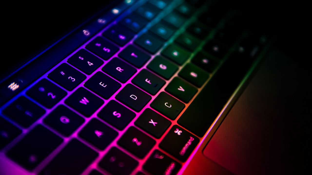 Wallpaper keyboard, laptop, gradient, colorful, technology