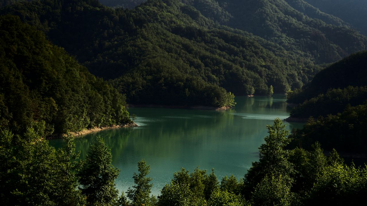 Wallpaper lake, mountains, trees, landscape, italy
