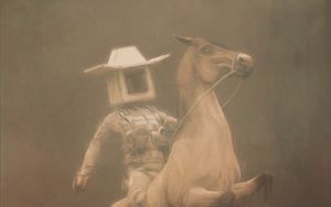 Preview wallpaper rider, cowboy, cube, horse, fantasy, art