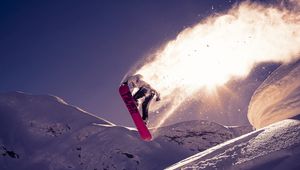 Preview wallpaper snowboarding, trick, jump, snow