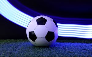 Preview wallpaper soccer ball, ball, grass, sport