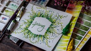 Preview wallpaper spring, word, lettering, paint, watercolor