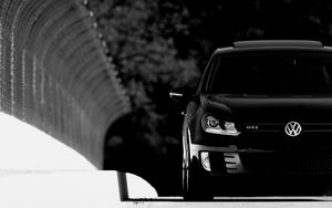 Preview wallpaper volkswagen golf, volkswagen, car, black, front view