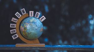 Preview wallpaper world, globe, cubes, letters, words